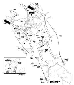 Part Location Diagram of 5543-853 Murray Handle, Lower